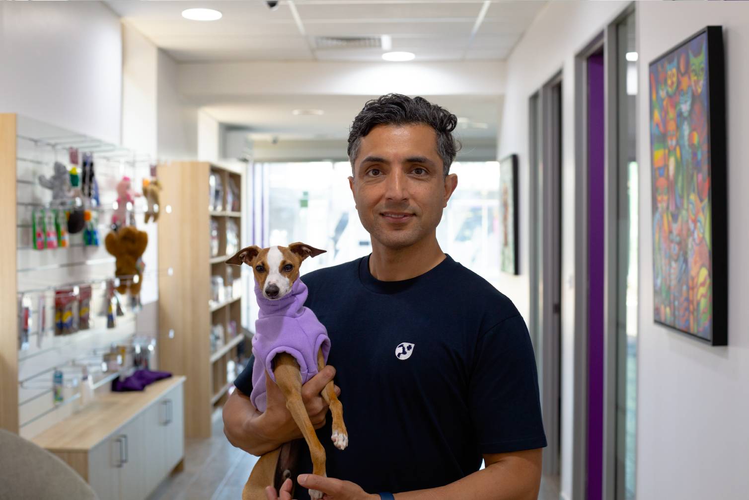 Ramsgate Veterinary Hospital team holding a dog